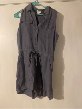 Nicole Miller Sleeveless Drawstring Romper - Slate Blue only wore once